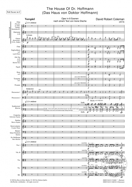 The House of Dr. Hoffmann für Soli, Chor, 3 Instrumentalsolisten und Kammerorchester (LM)
