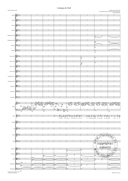 Cantique de Noël bearbeitet für Sopran (oder Tenor) solo, Chor und Orchester (LM)