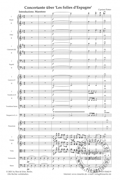 Concertante für Pianoforte, Violine, Violoncello, Kontrabass und Orchester (LM)