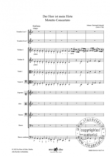 Geistliche Concerti II für vier- bis zehnstimmigen Chor und Instrumente