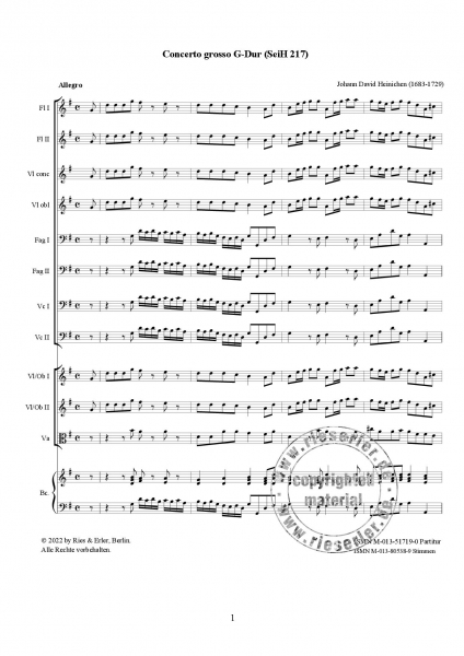 Concerto grosso G-Dur (SeiH 217) (LM)