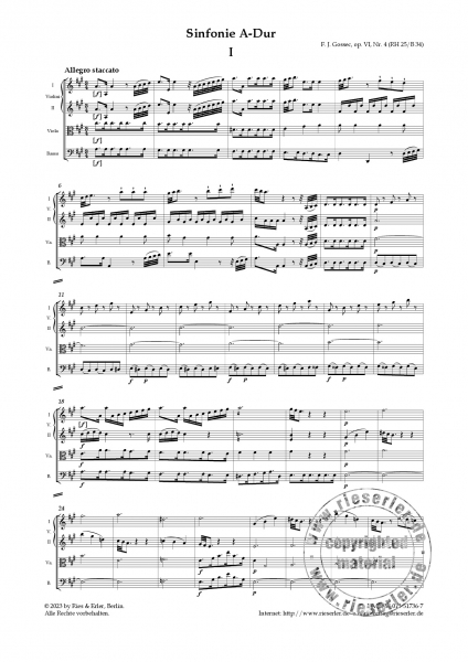 Sinfonie A-Dur op. VI Nr. 4 RH 25 / B 34