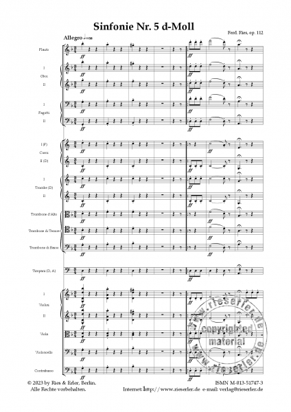 Sinfonie Nr. 5 d-Moll op. 112 für Orchester