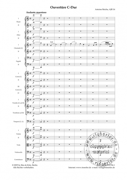 Ouvertüre C-Dur (AJR I:6) für Orchester (LM)