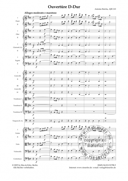 Ouvertüre D-Dur (AJR I:10) für Orchester (LM)
