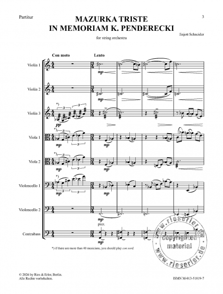 Mazurka Triste for string orchestra (LM)