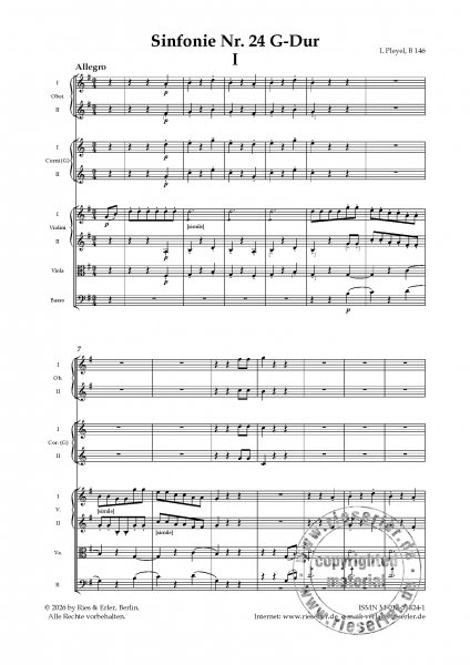 Sinfonie Nr. 24 G-Dur B 146