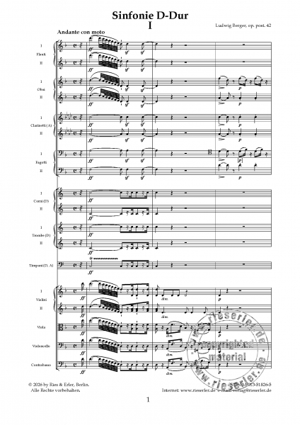 Sinfonie D-Dur op. post. 42 für Orchester (LM)