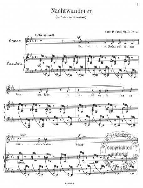 Nachtwanderer op. 7 für Gesang (mittel) und Klavier