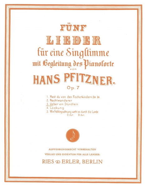 Über ein Stündlein op. 7 für Gesang (mittel) und Klavier