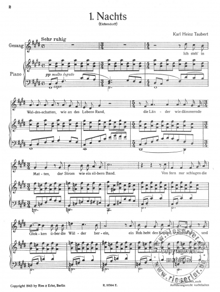 Drei Eichendorff-Lieder für Gesang und Klavier