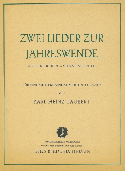Zwei Lieder zur Jahreswende nach Ernst Wiechert und Werner Bergengruen