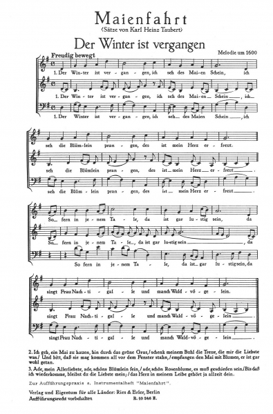 Maienfahrt - Acht alte Maienlieder für gemischten Chor dreistimmig (ChP)