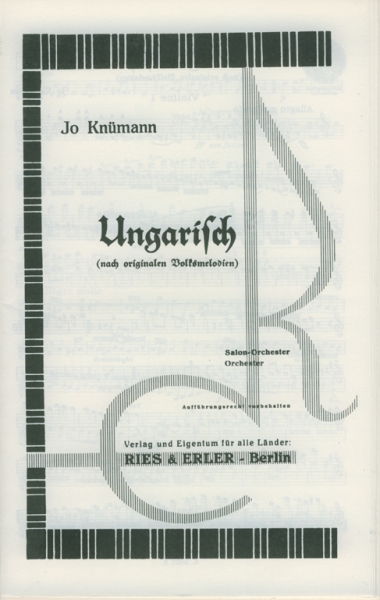 Ungarisch - nach originalen Volksmelodien. Für Salonorchester