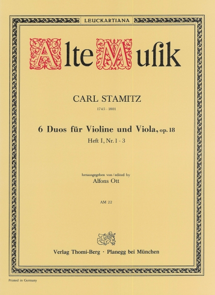 6 Duos für Violine und Viola, op. 18 Heft 1