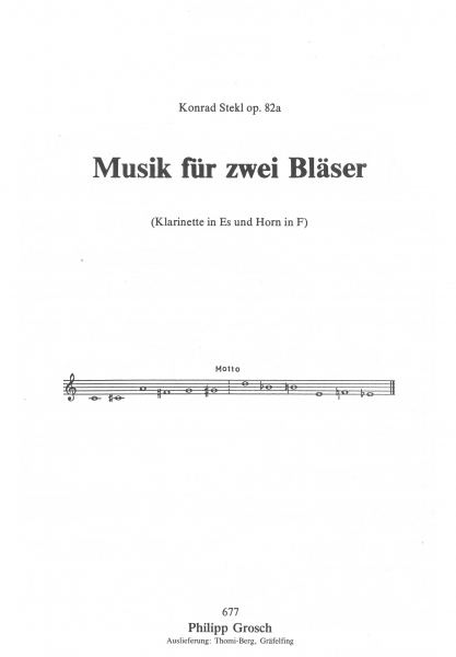 Musik für 2 Bläser op. 82 a