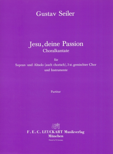 Jesu, deine Passion - Partitur