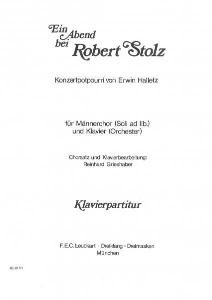 Ein Abend bei Robert Stolz - Klavier-Partitur