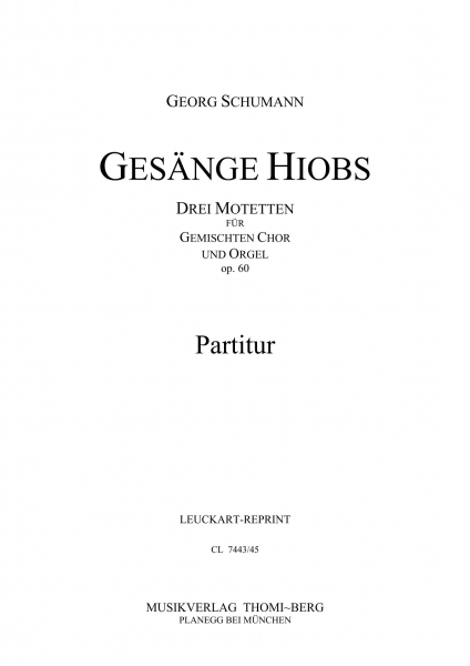 Gesänge Hiobs op. 60 (Orgelpartitur)