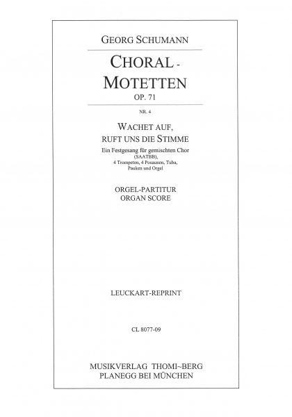 Choral-Motetten op. 71 Nr. 4 - Orgelstimme