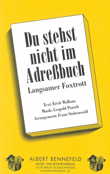 Du stehst nicht im Adreßbuch
