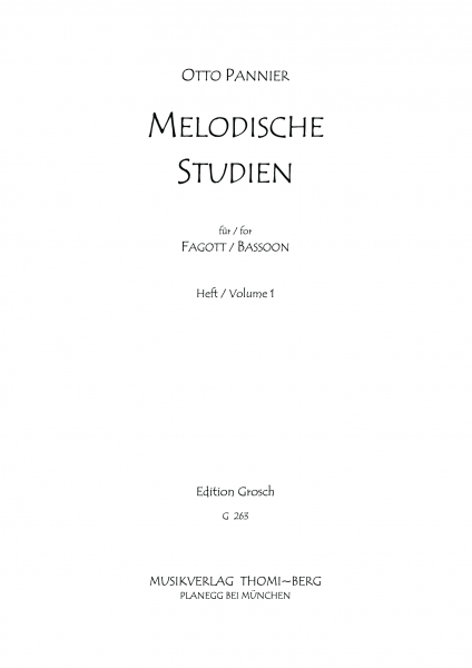 Melodische Studien für Fagott Heft 1