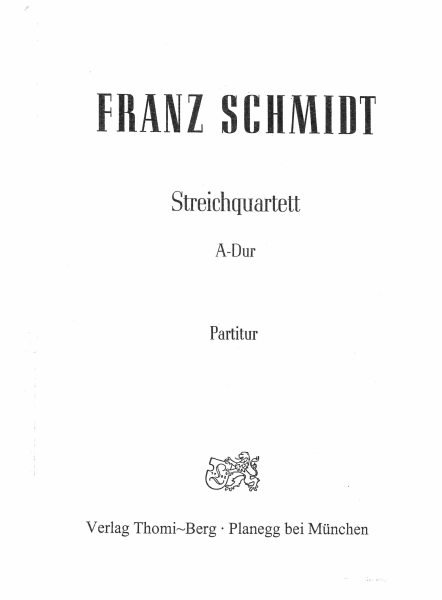 Quartett A-Dur für Streichorchester (Tachenpartitur)