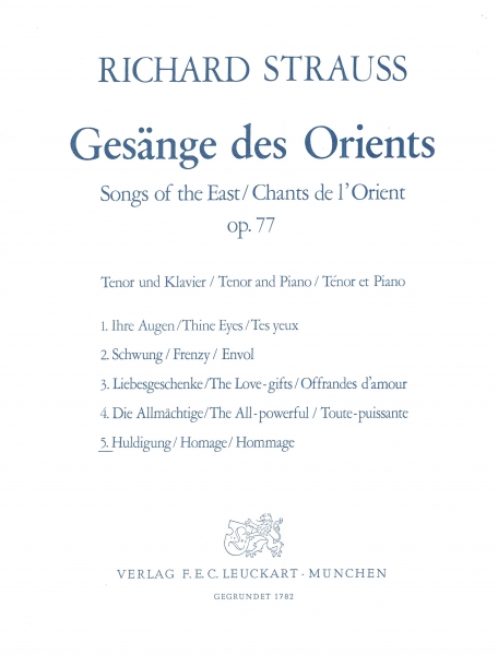 Gesänge des Orients 5. Huldigung op. 77 Nr. 5