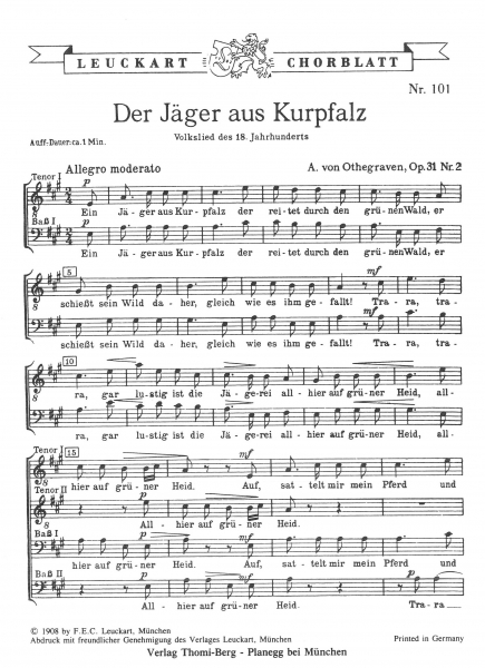 Der Jäger aus Kurpfalz op. 31/2