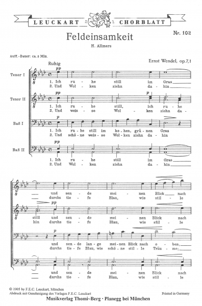 Feldeinsamkeit op. 7 Nr. 1