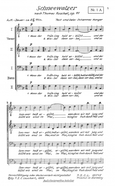 Schneewalzer op. 71 (Männerchor)