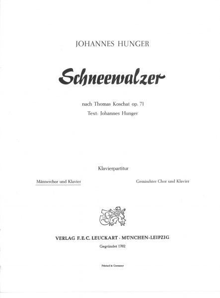 Schneewalzer op. 71 (Klavierpartitur)