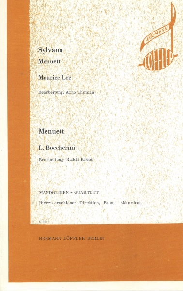 Sylvana & Menuett für Mandolinen-Quartett