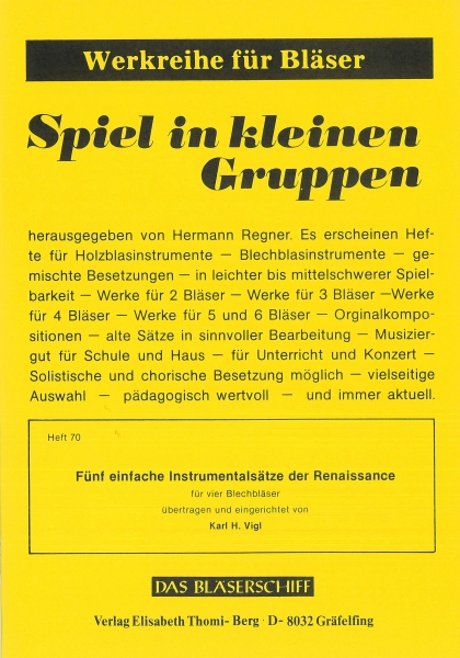 Fünf einfache Sätze der Renaissance