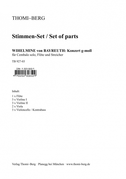 Konzert g-moll - Stimmen Set