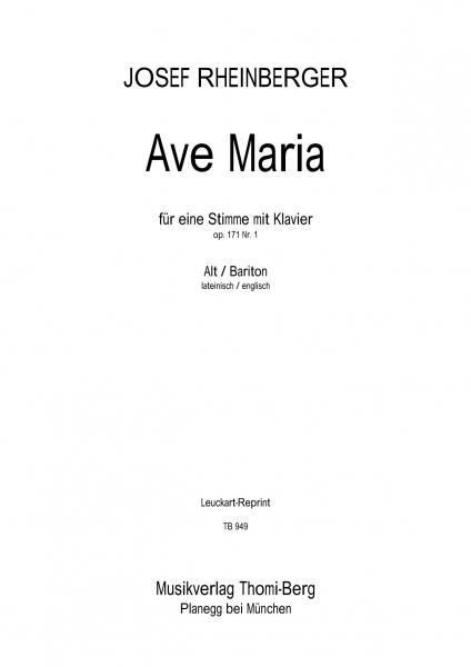 Ave Maria op. 171 Nr. 1 (tief)