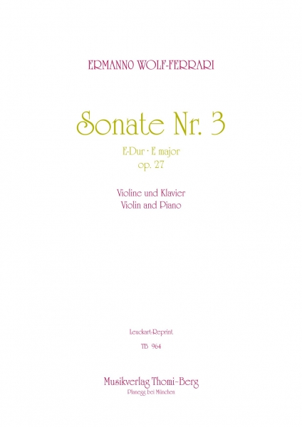 Sonate Nr. 3 E-Dur op. 27