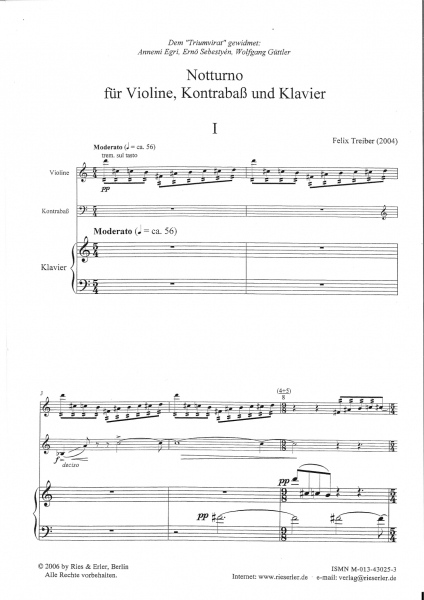 Notturno für Violine, Kontrabass und Klavier (pdf-Download)