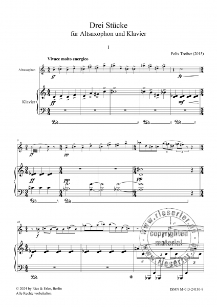 Drei Stücke für Altsaxophon und Klavier