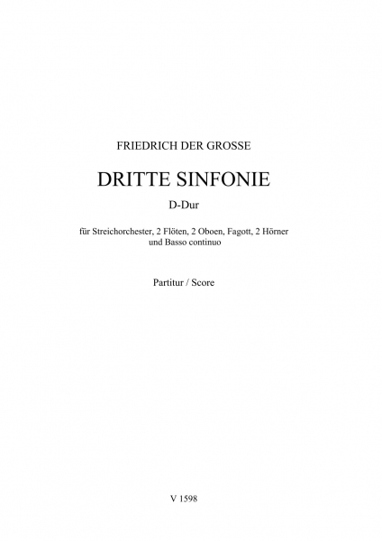 Dritte Sinfonie für Streichorchester D-Dur (Partitur)