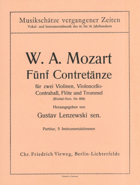 Fünf Contretänze KV 609 (Partitur)