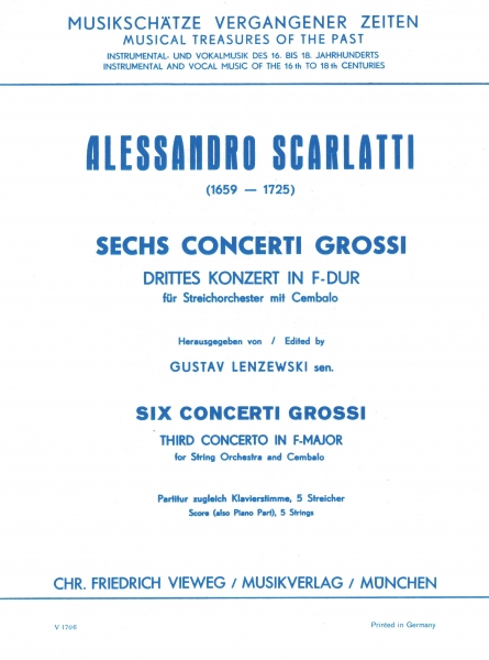 Sechs Concerti grossi - Nr. 3 F-Dur (Partitur)