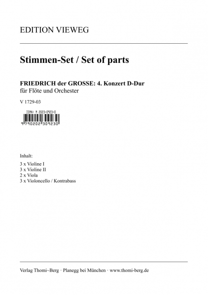 Viertes Konzert D-dur (Stimmen-Set)