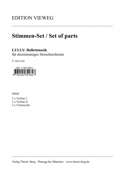 Ballettmusik für dreistimmiges Streichorchester (Stimmen-Set)