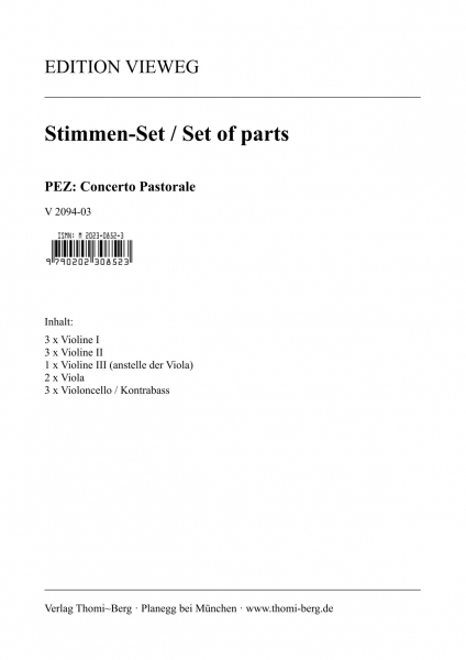 Concerto pastorale F-Dur (Stimmen-Set)