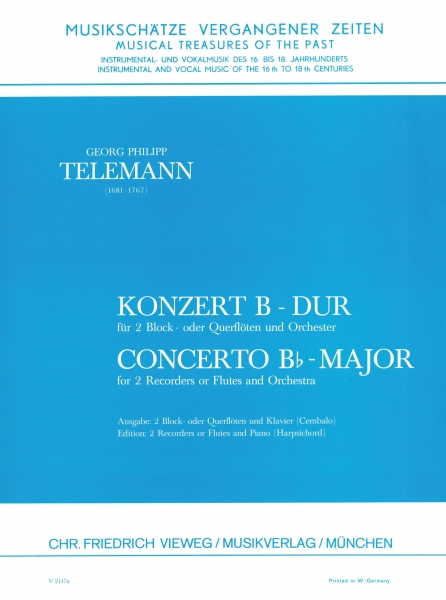 Konzert B-dur TWV 52: B1 (2 Flöten und Klavier)