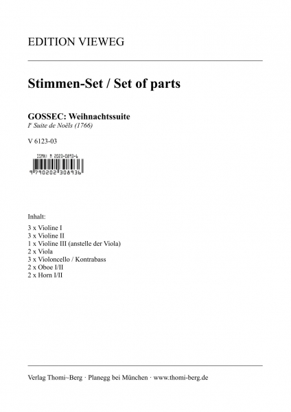 Weihnachtssuite - I. Suite des Noels (Stimmen-Set)