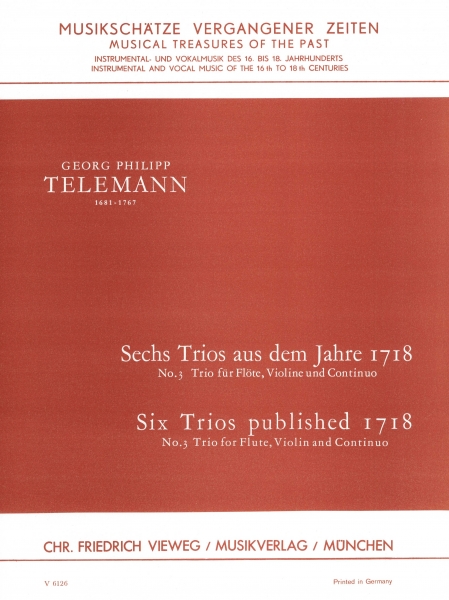 Sechs Trios aus dem Jahre 1718 - Nr. 3 D-Dur