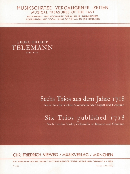 Sechs Trios aus dem Jahre 1718 - Nr. 6 F-Dur