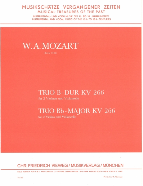 Trio B-Dur KV 266 für 2 Violinen und Violoncello